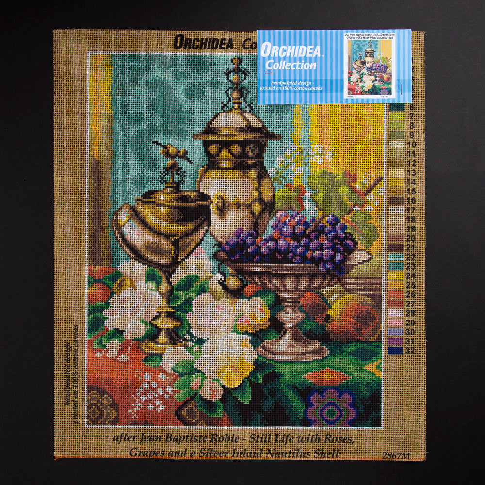 ORCHİDEA 40 x 50 cm Güller ve Üzümler Baskılı Goblen 2867M